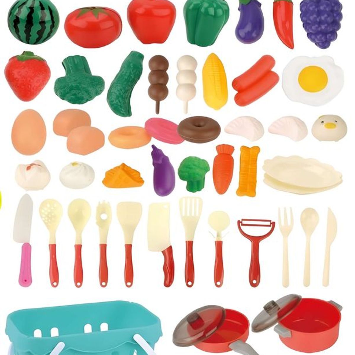 GENERICO - CANASTO DE VERDURAS DIDACTICAS 50 PIEZAS