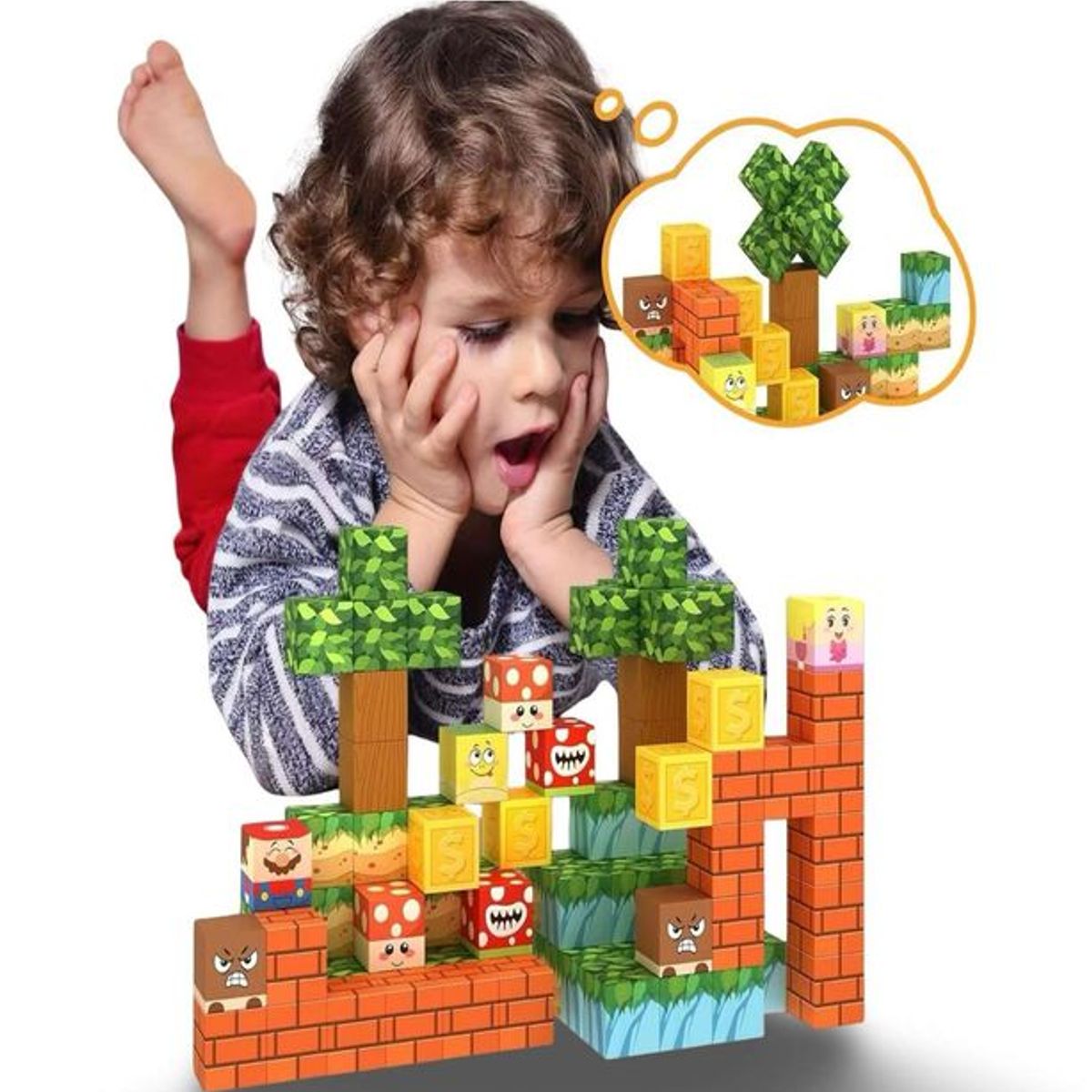 GENERICO - Juguete Cubo Magnetico 117 piezas diseño Mine-cratf