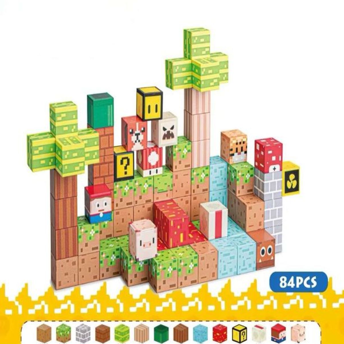 GENERICO - Juguete Cubo Magnetico 84 piezas diseño Mine-cratf