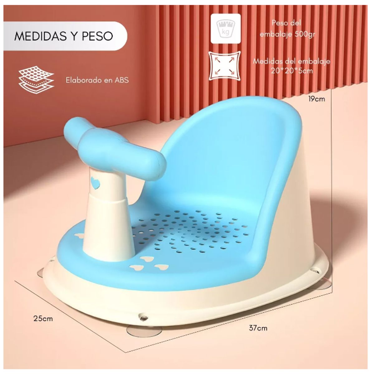 GENERICO - Silla De Ducha Plegable Para Bañera Bebe celeste