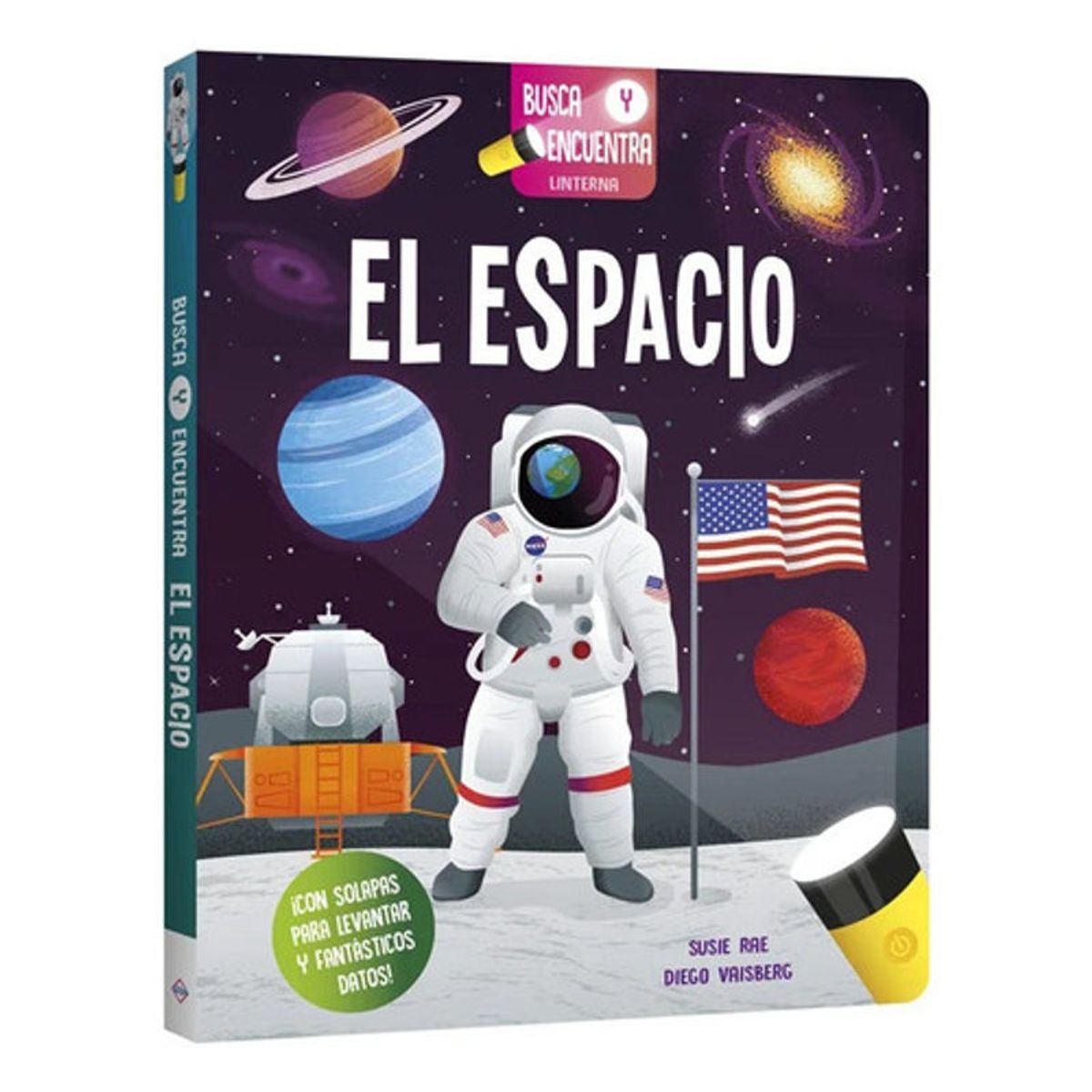GENERICO - Libro El Espacio Busca Y Encuentra Con Linterna- Lexus Nuevo