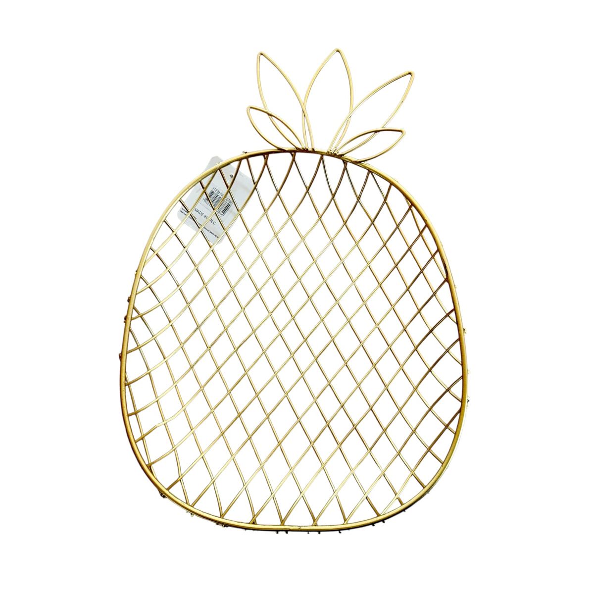 GENERICO - Canasta Frutero Centro de mesa Decorativo Dorado forma Piña
