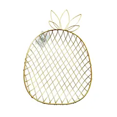 GENERICO - Canasta Frutero Centro de mesa Decorativo Dorado forma Piña