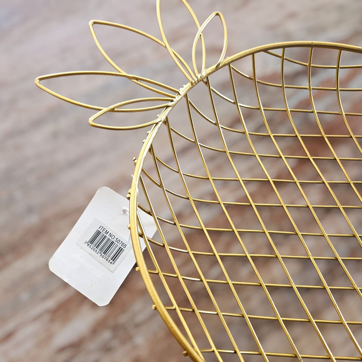 GENERICO - Canasta Frutero Centro de mesa Decorativo Dorado forma Piña