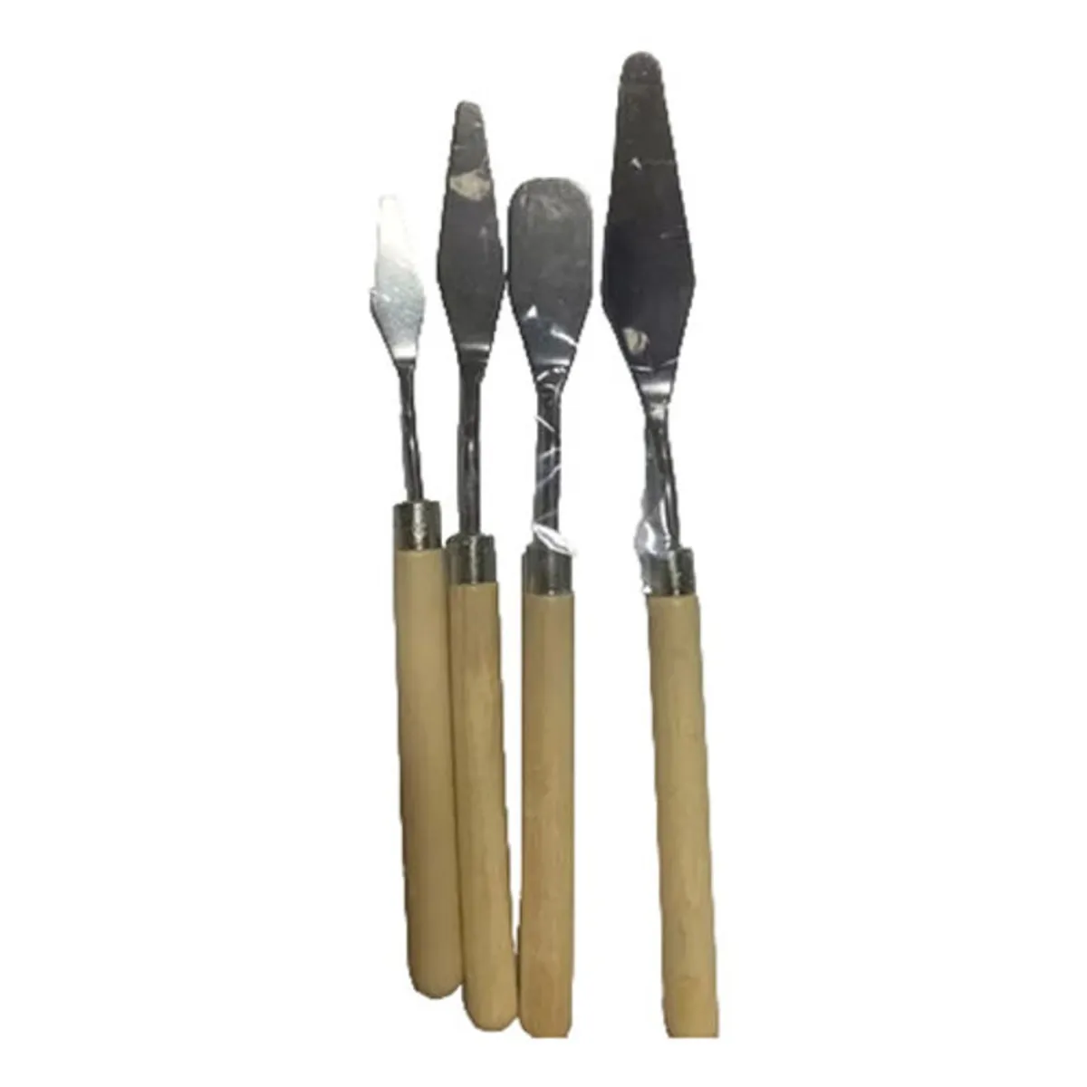 GENERICO - Set 4 Paletas Espátulas Mezcladoras  Mango Madera