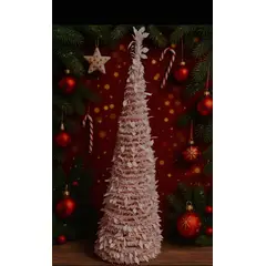 VARIOS - Arbol de Navidad Pascua Plegable Pino Nevado Artificial Rosa 180cm
