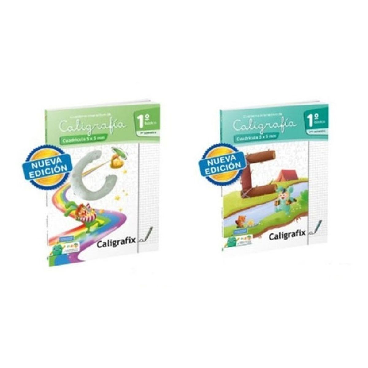 CALIGRAFIX - Pack Caligrafix Caligrafía Cuadrícula 1básico 1 Y 2 Semestre