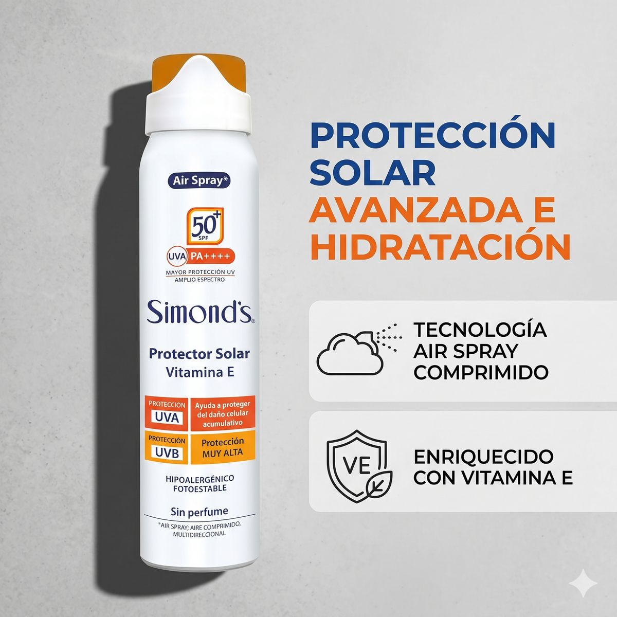 SIMONDS - Protector solar air spray Simonds FPS50 75ml