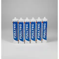 FULLTEC - Silicona Neutra Negra 290 Ml. 6 Unidades