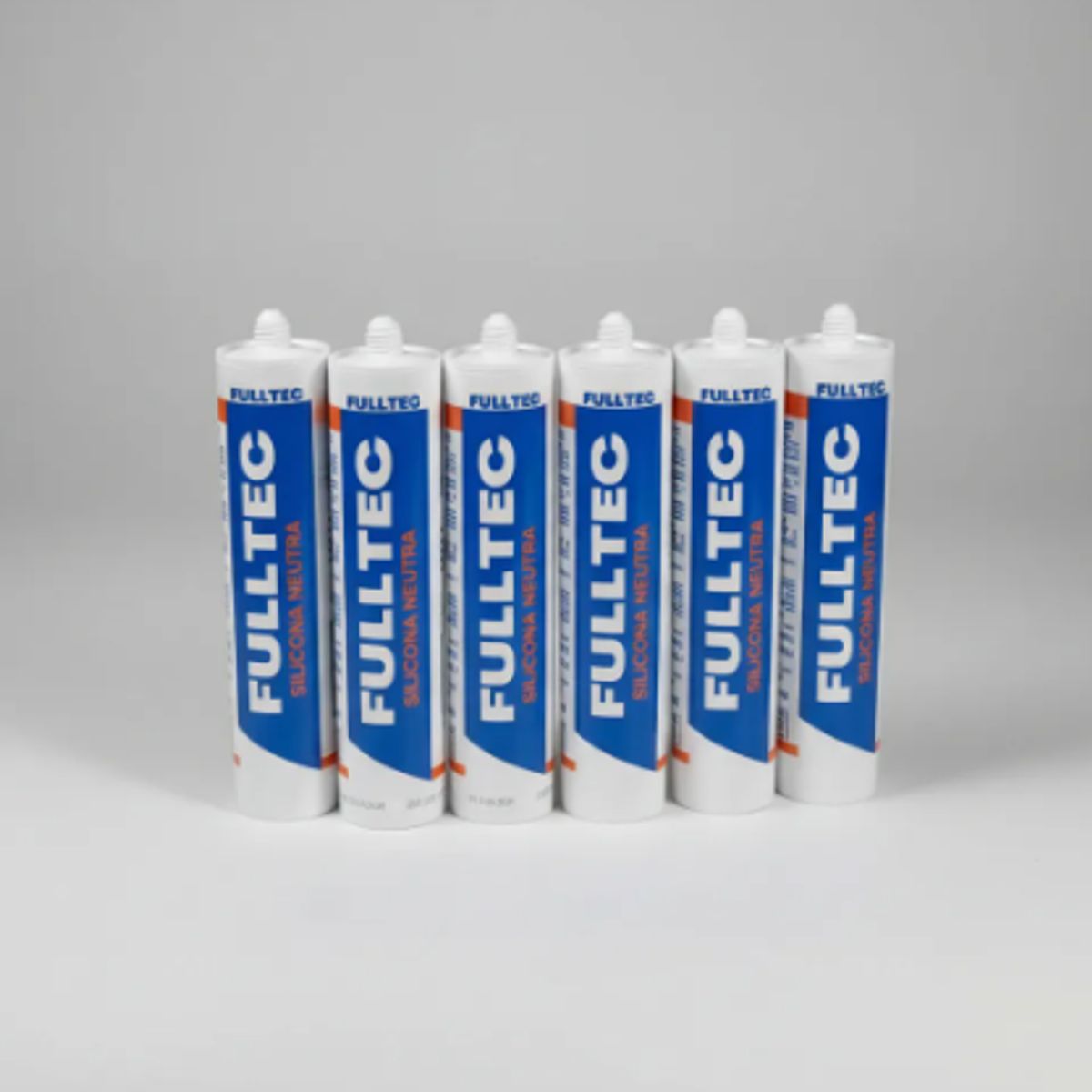 FULLTEC - Silicona Neutra Negra 290 Ml. Fulltec 6 Unidades