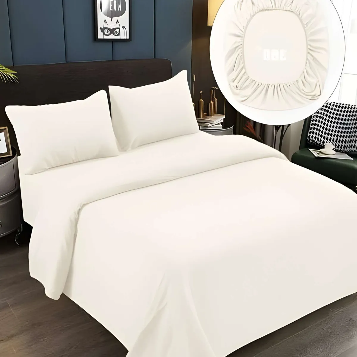 GENERICO - SABANAS DE 500 HILOS KING BEIGE CLARO