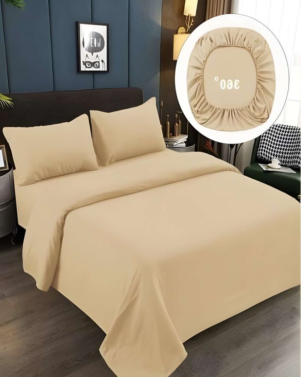 SABANAS DE 500 HILOS 1 PLAZA BEIGE