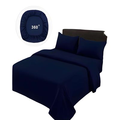 Imagen 2 del producto SABANAS DE 500 HILOS PLAZA Y MEDIA AZUL OSCURO