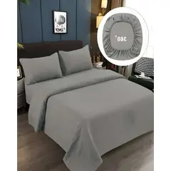 GENERICO - SABANAS DE 500 HILOS KING GRIS
