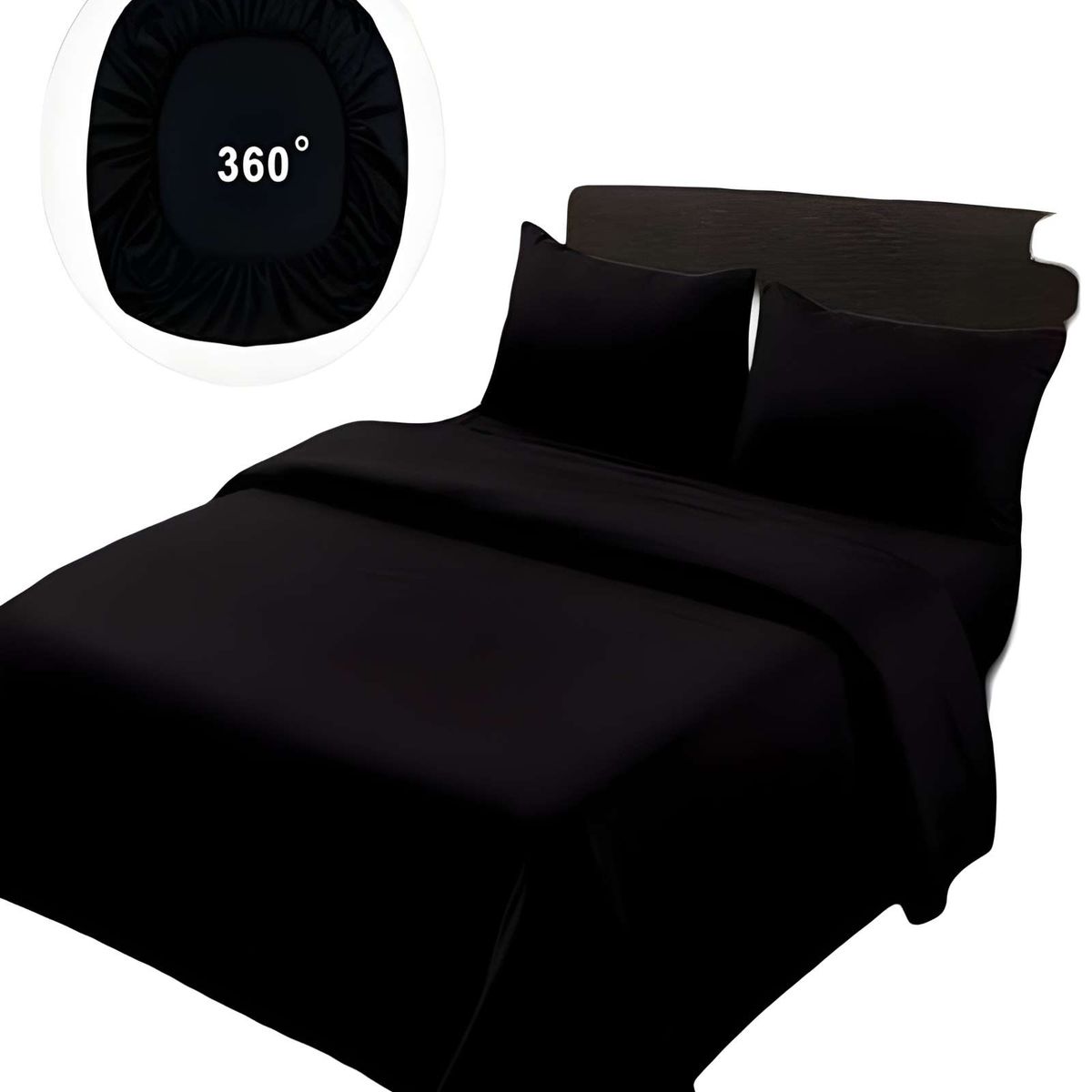 GENERICO - SABANAS DE 500 HILOS SUPER-KING NEGRO