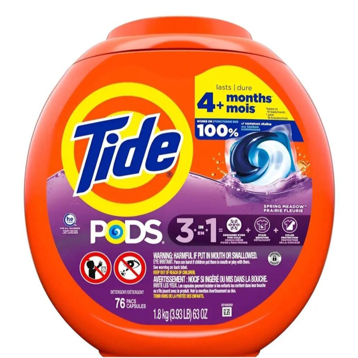 TIDE - Tide Spring Meadow Detergente Ropa Aroma Fresco 76 capsulas