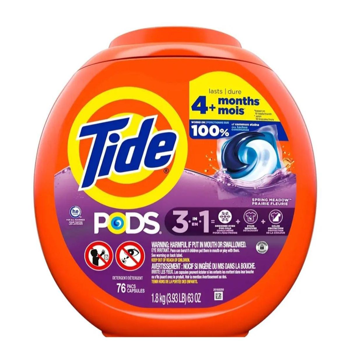 TIDE - Tide Spring Meadow Detergente Ropa Aroma Fresco 76 capsulas