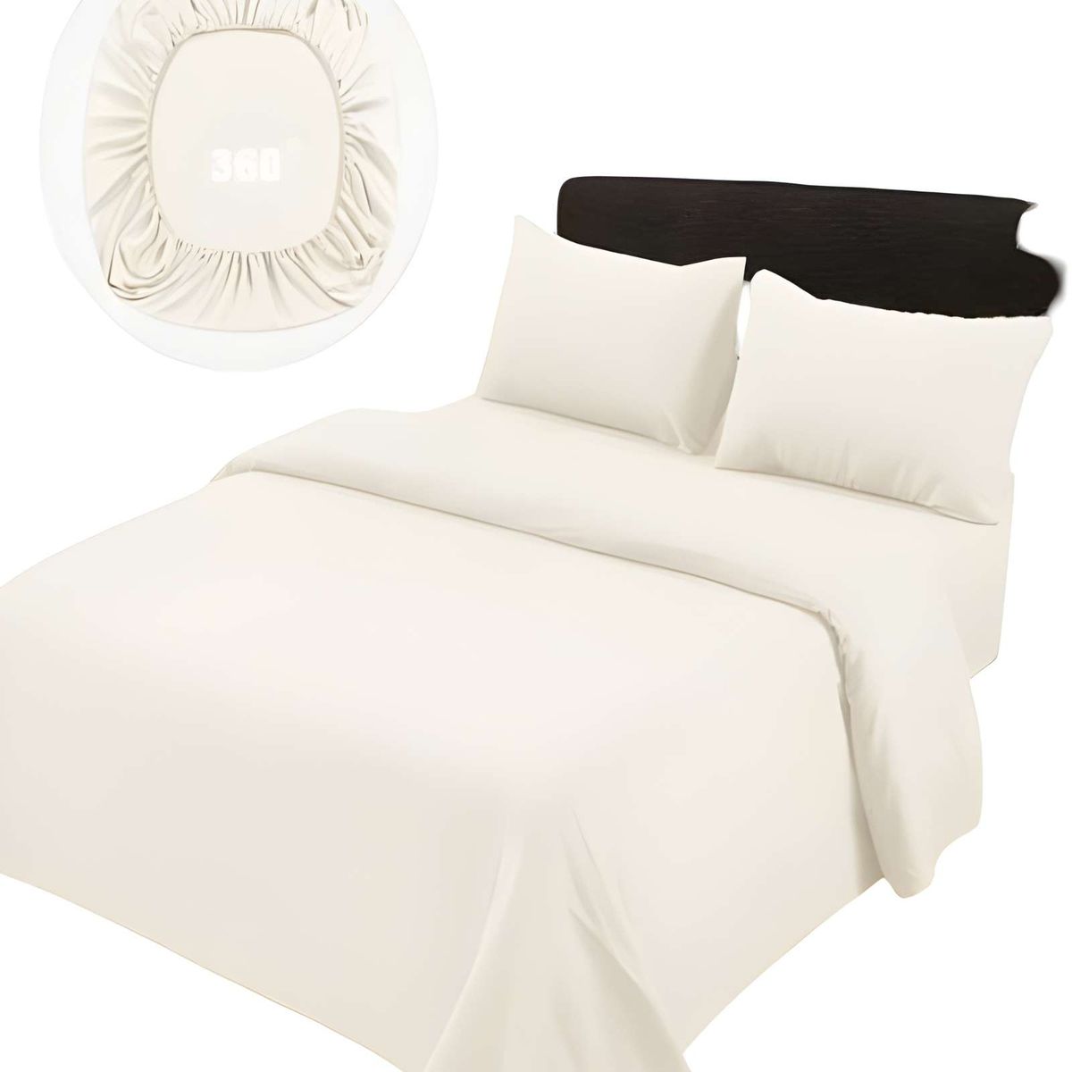 GENERICO - SABANAS DE 500 HILOS KING BEIGE CLARO