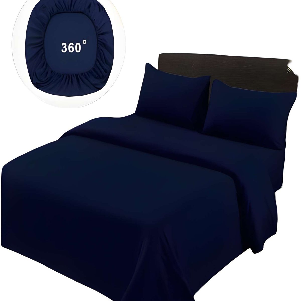 GENERICO - SABANAS DE 500 HILOS KING AZUL OSCURO