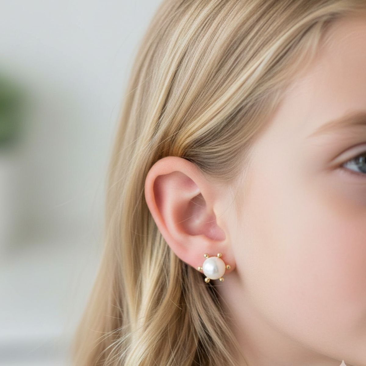 GENERICO - Aros Perla Cultivada 7 mm Pistilo No5 Oro 18k Nacional