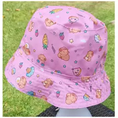 EL ESPACIO DE TOMMY - Gorro infantil Bucket Hat diseño animado rosa