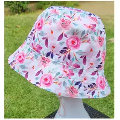 EL ESPACIO DE TOMMY - Gorro infantil Bucket Hat diseño flores rosadas