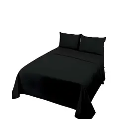 GENERICO - SET DE SABANAS 2 PLAZAS NEGRO