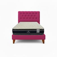 Cama Plaza y Media FUSCIA + Colchon 28 cm