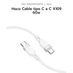 HOCO - Cable USB Tipo C a Tipo C X109 60W 1m carga rápida