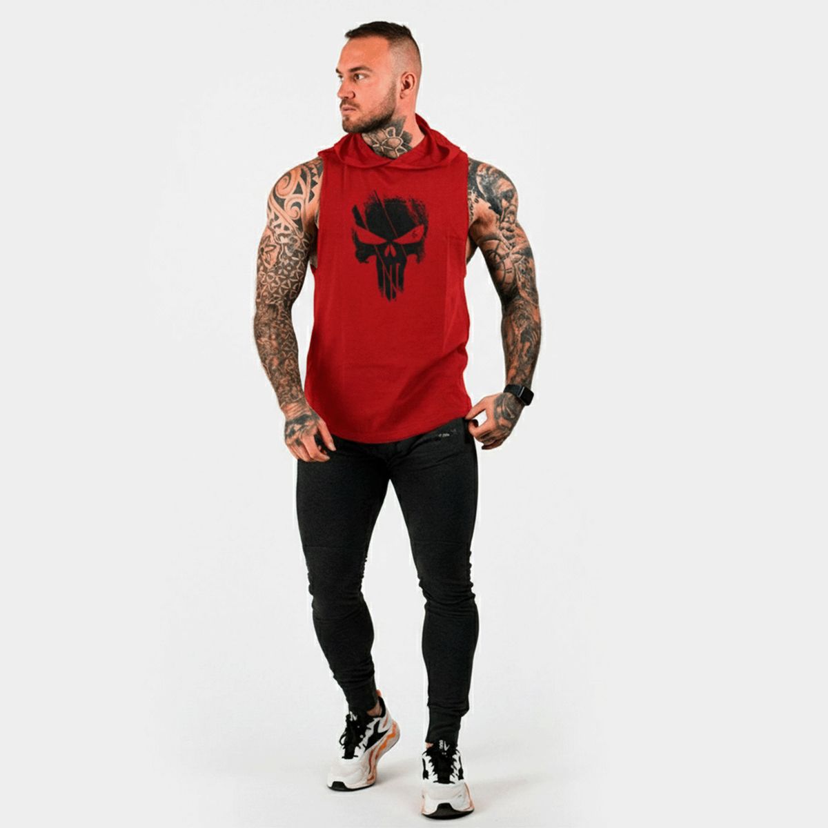 ADEMAN - Polera Musculosa  The Punisher  Rojo