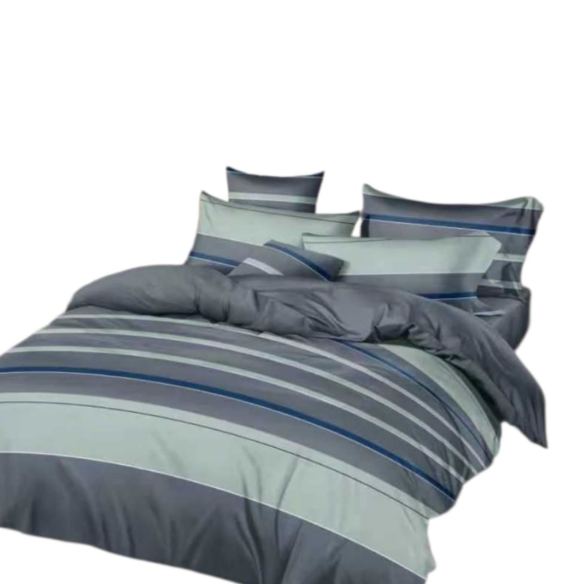 GENERICO - Juego de Sabana King, diseños 800 hilos , verde rayas