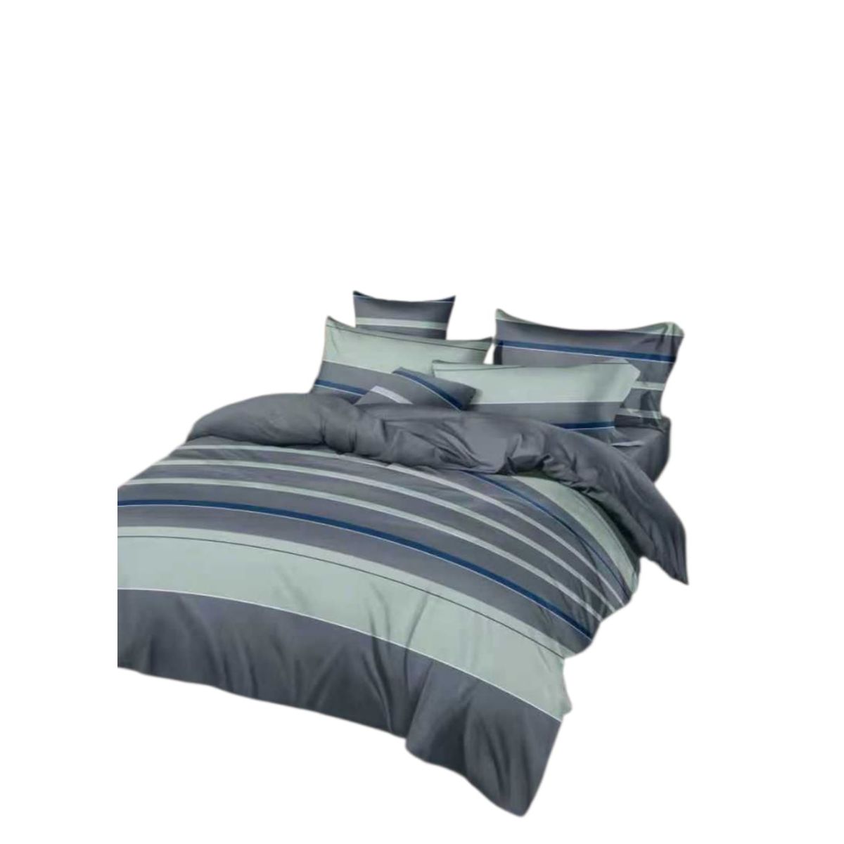 GENERICO - Juego de Sabana King, diseños 800 hilos , verde rayas