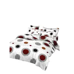 GENERICO - Juego de Sabana King, diseños 800 hilos , blanco circulo