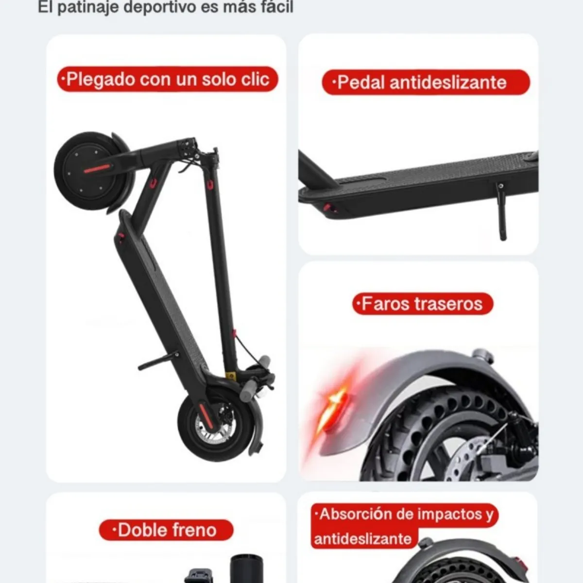 METEX - Scooter Adulto Eléctrico Plegable 25 Kmh  Negro