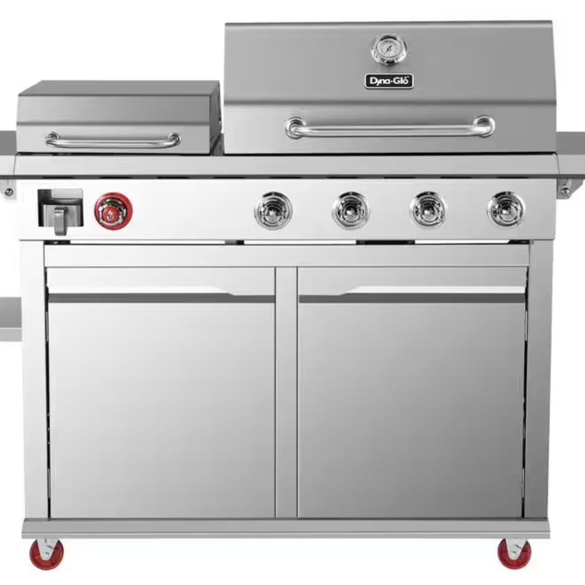 DYNAGLO - Parrilla a Gas 4 Quemadores + Plancha Acero Inoxidable