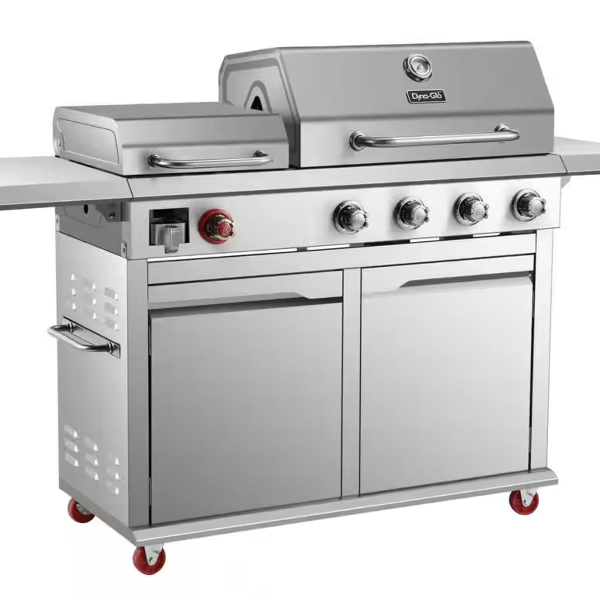 DYNAGLO - Parrilla a Gas 4 Quemadores + Plancha Acero Inoxidable