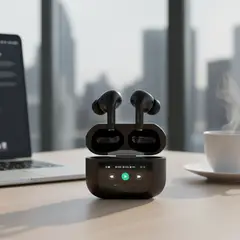 AIWA - Audífonos Inalámbricos Bluetooth 5.4 - Estuche con Pantalla Digital LED, Control Táctil & Resistente al Agua