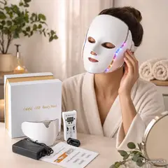 MOVI - MASCARA LED, CON CUELLO ANTIARRUGAS, ACNE, LINEAS DE EXPRESION,MANCHAS, 7 COLORES