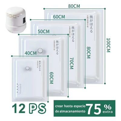 Imagen 2 del producto Pack 12 Bolsas Organizadoras Al Vacio Con Bomba De Vacío