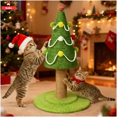 KOBA - Rascador Para Gatos Michis Tipo Mini Árbol De Navidad 62cm Verde