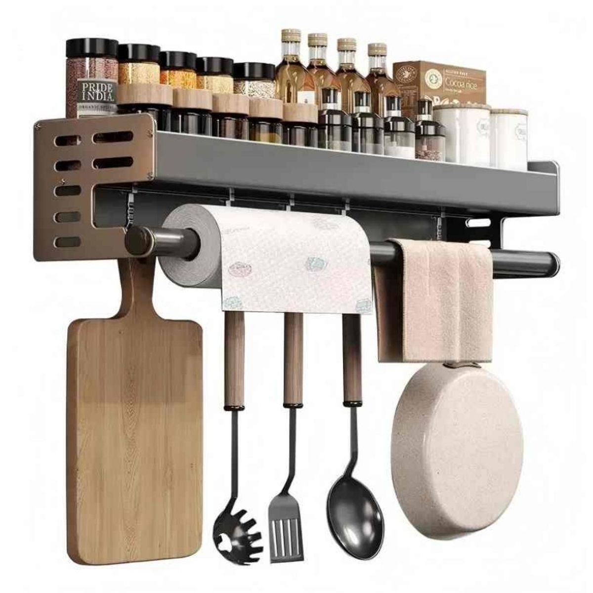 TNAKIEX - Estante De Cocina Especiero Toallero Servilletero Multiusos Beige.