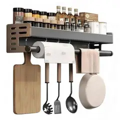 TNAKIEX - Estante De Cocina Especiero Toallero Servilletero Multiusos Beige