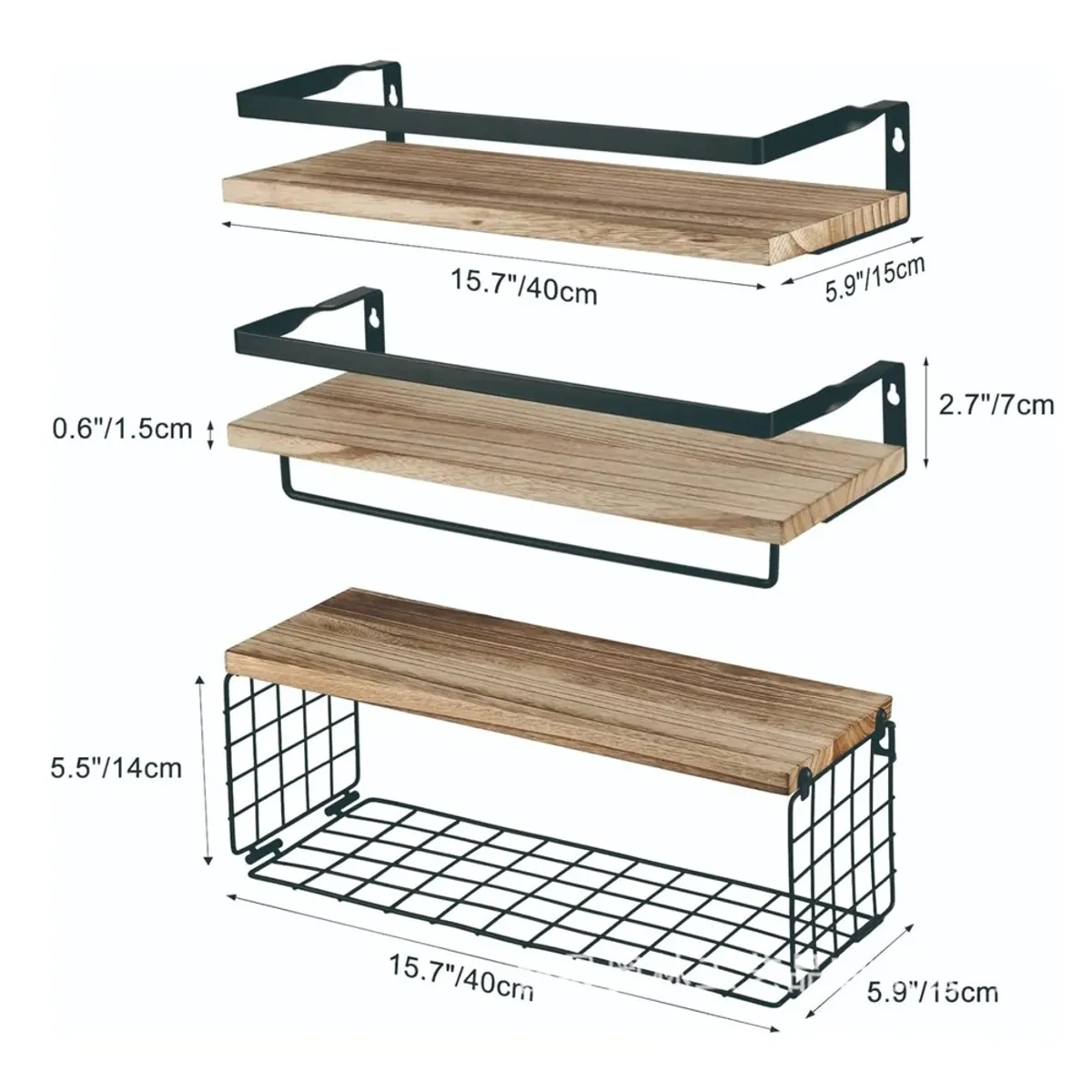 MUNDO MAGIA - Kit Repisas Flotantes De Pared Estante Organizador Baño