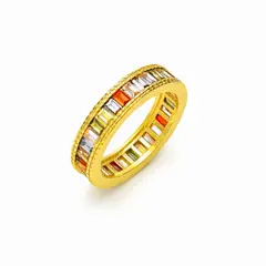 JOYAS LANDEROS - Anillo Eternity Baguette Multicolor Enchapado en Oro de 18k