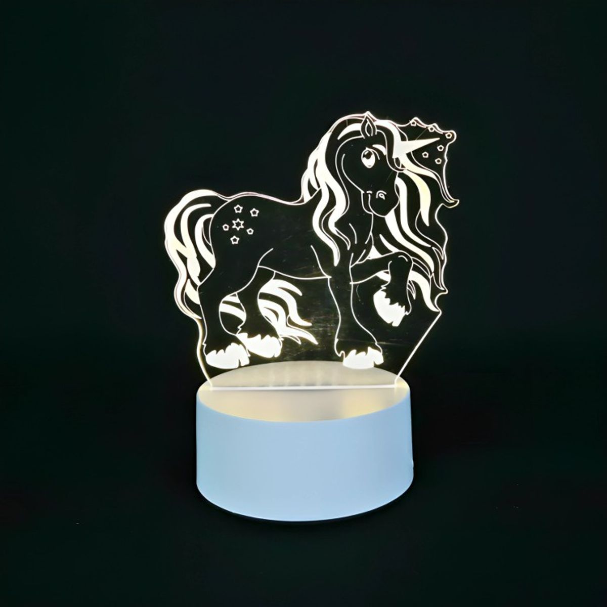GENERICO - Lámpara LED De Mesa 3D USB Luz Pony Unicornio