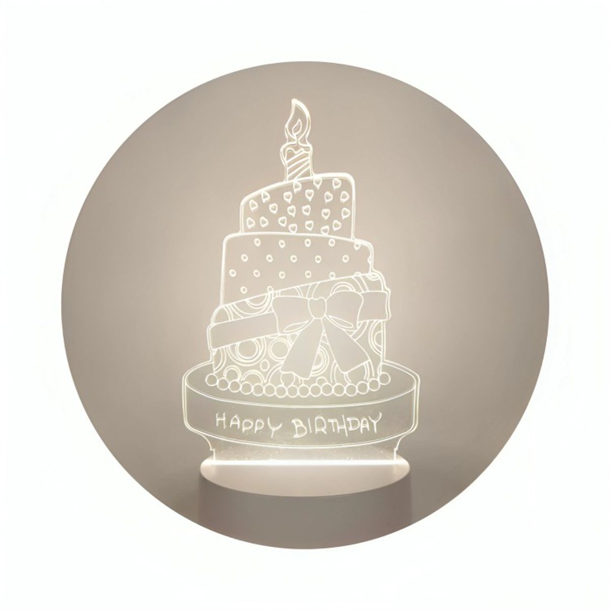 GENERICO - Lámpara LED De Mesa 3D USB Luz Torta de Cumpleaños