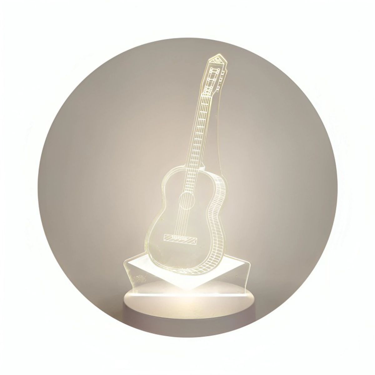 GENERICO - Lámpara LED De Mesa 3D USB Luz Guitarra