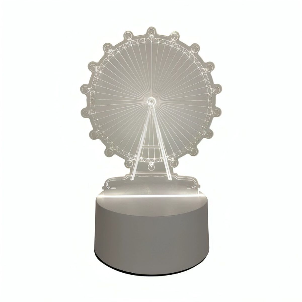 GENERICO - Lámpara LED De Mesa 3D USB Luz Rueda Fortuna