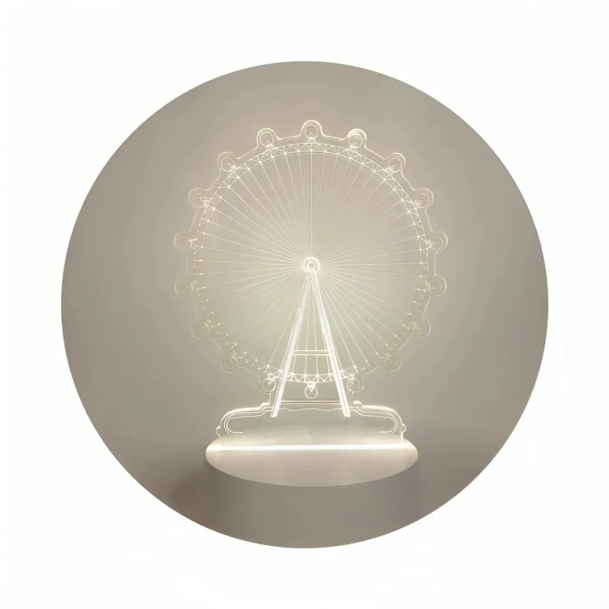 GENERICO - Lámpara LED De Mesa 3D USB Luz Rueda Fortuna