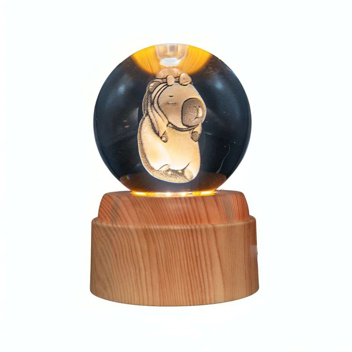 GENERICO - Lámpara Bola de Cristal LED Capybara Tortuga